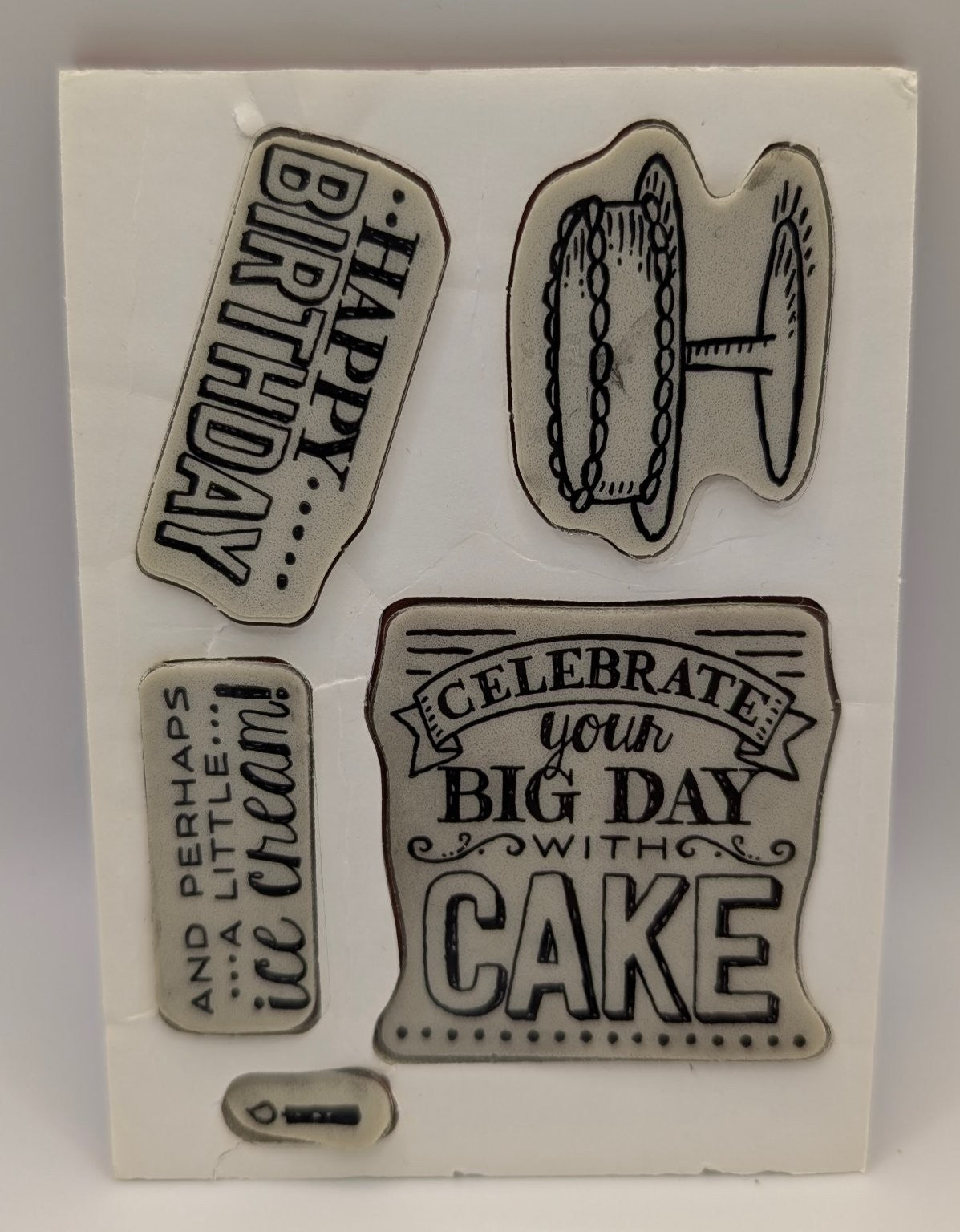 Stampin' Up! Big Day Cling Rubber Unmounted Stamps #139112 Birthday Celebration